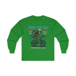 Ride Or Die - Unisex Cotton Long Sleeve Tee (Front) - Damned Threads