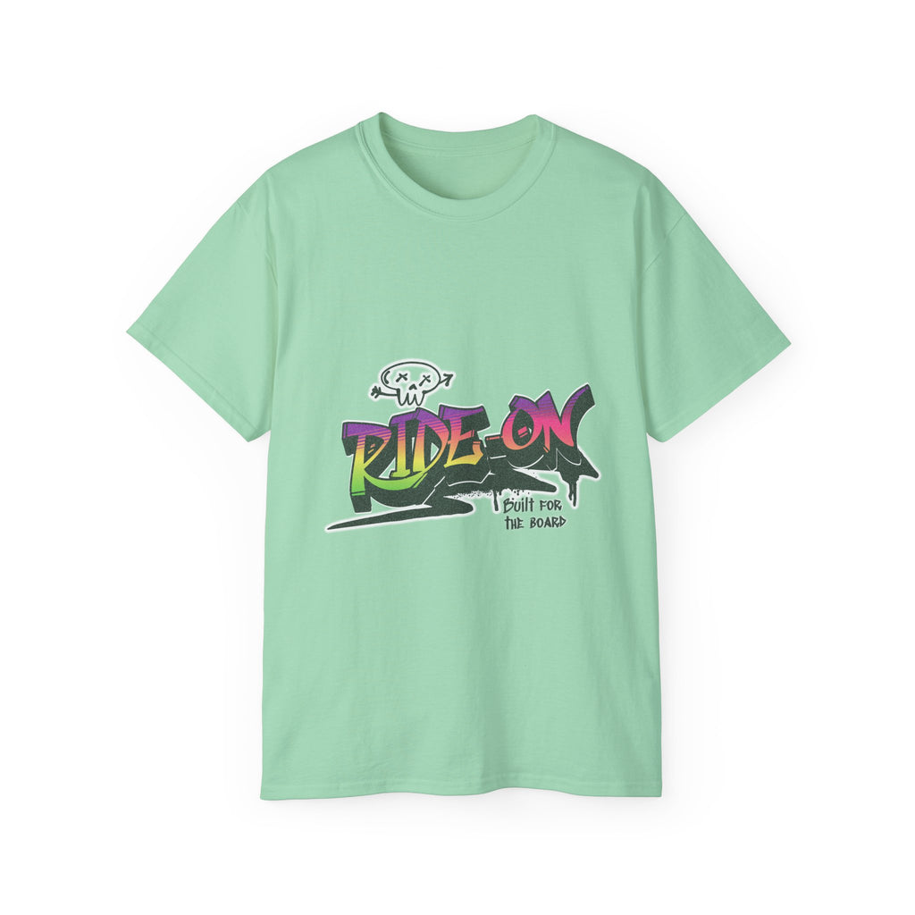 Ride-On - Unisex Cotton Tee (Front) - Damned Threads