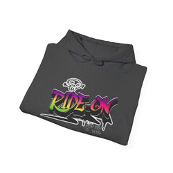 Ride-On - Unisex Heavy Blend™ Hooded Sweatshirt (Front) - Damned Threads