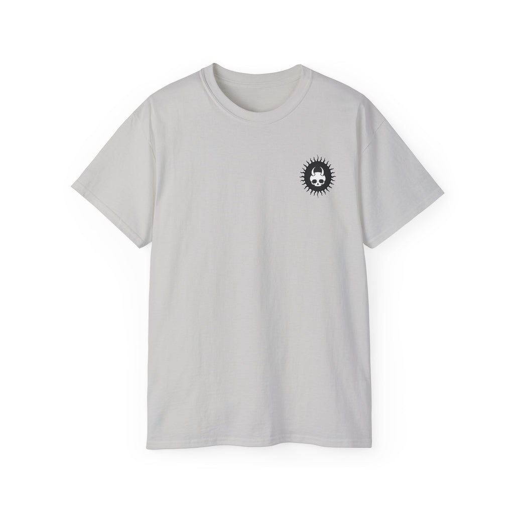 Spook-Rock - Unisex Cotton Tee (Back) - Damned Threads