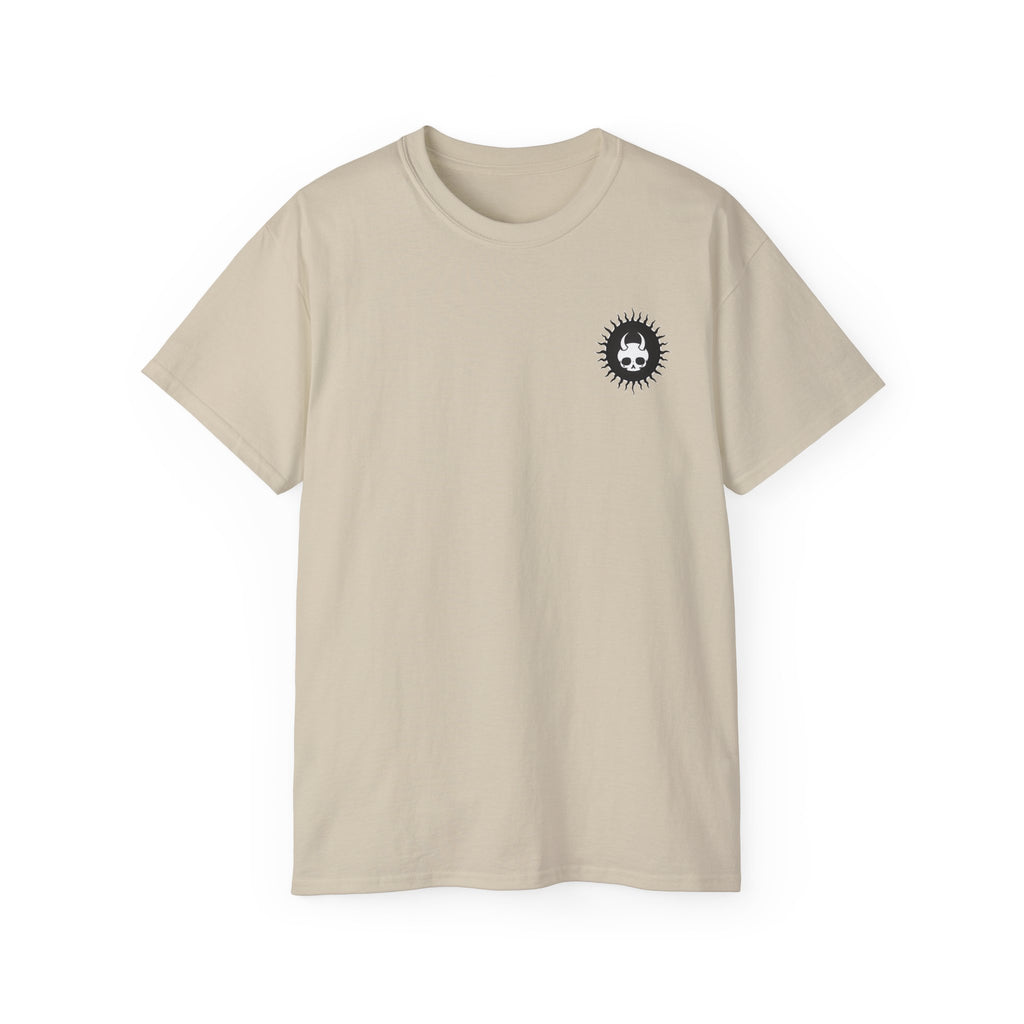 Spook-Rock - Unisex Cotton Tee (Back) - Damned Threads