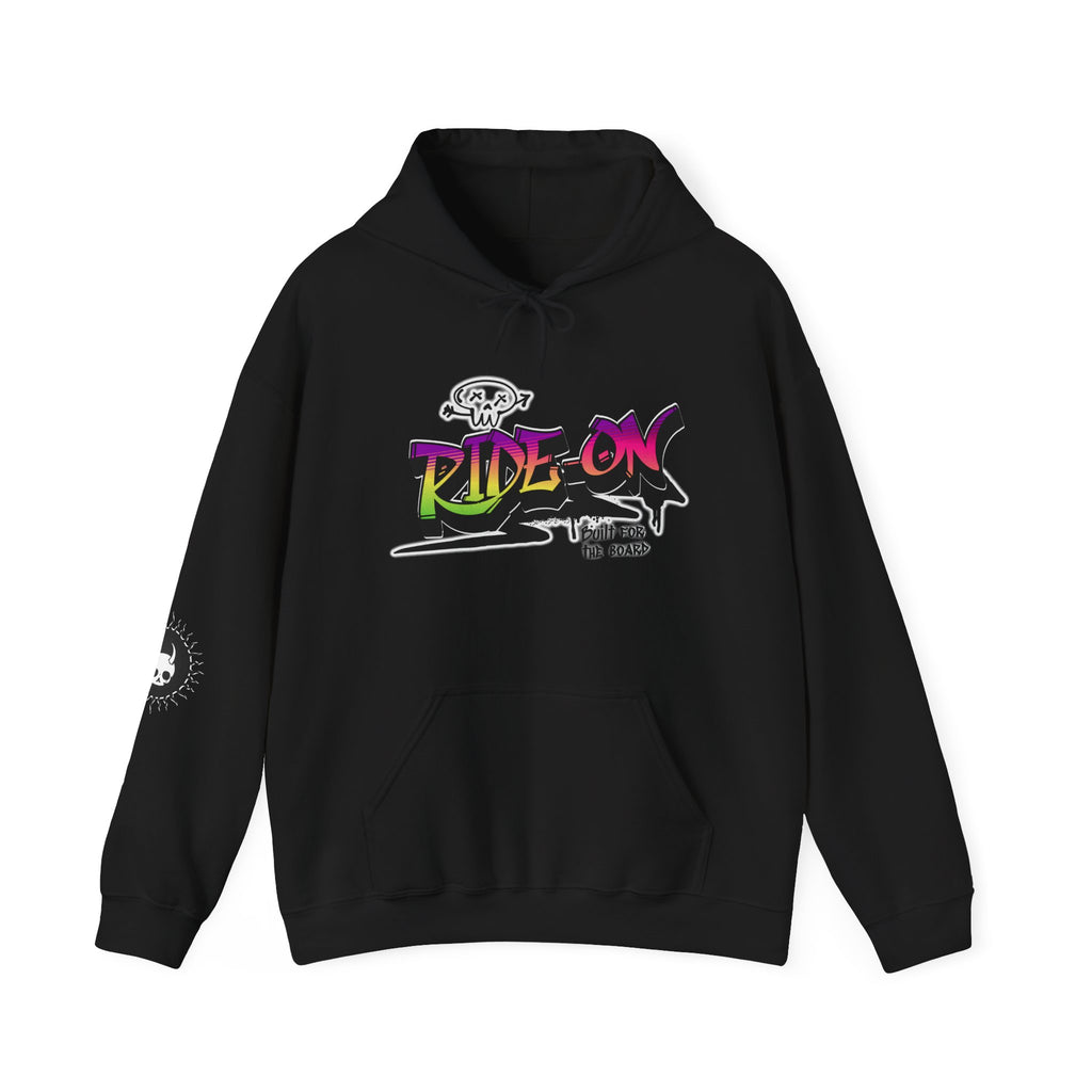 Ride-On - Unisex Heavy Blend™ Hooded Sweatshirt (Front) - Damned Threads