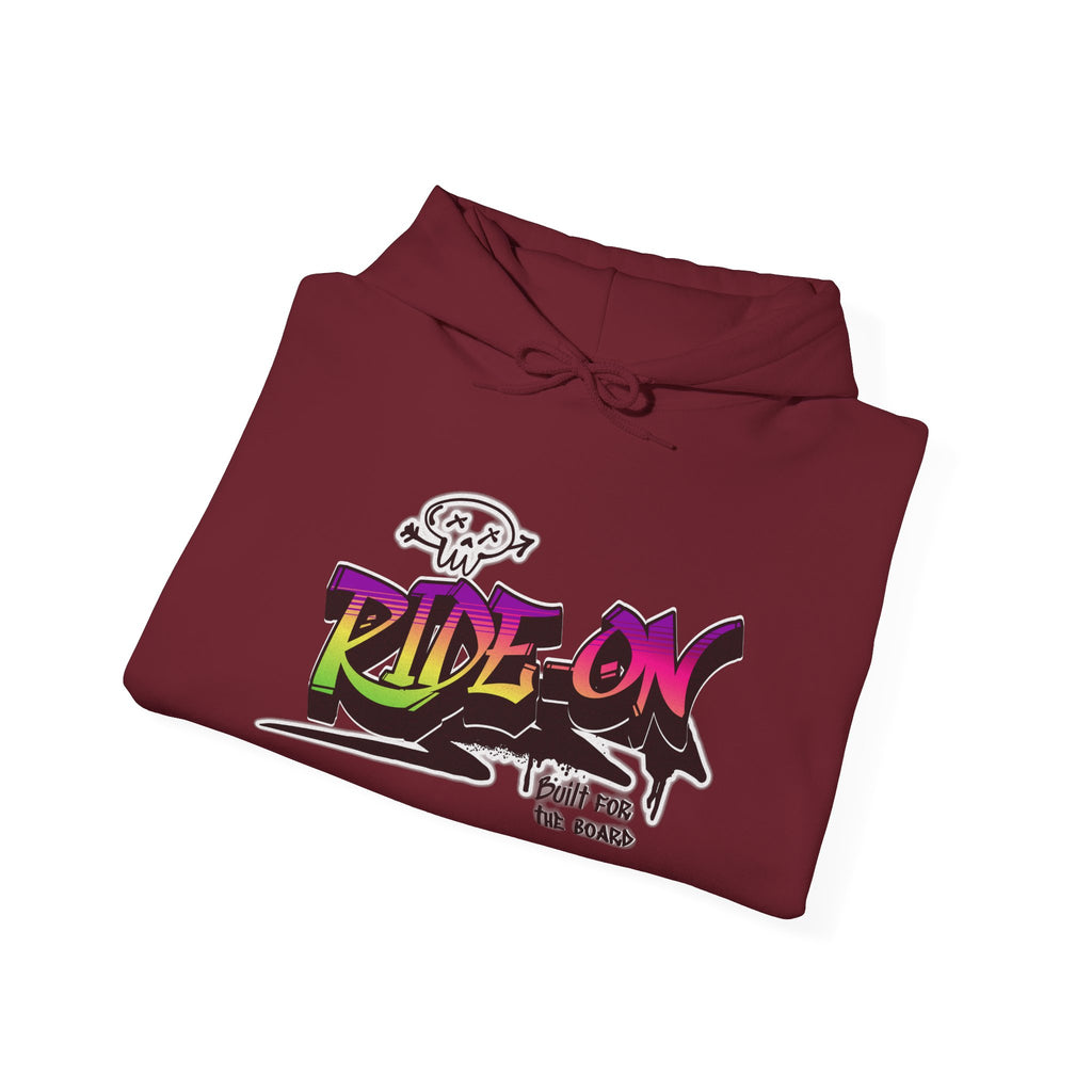 Ride-On - Unisex Heavy Blend™ Hooded Sweatshirt (Front) - Damned Threads