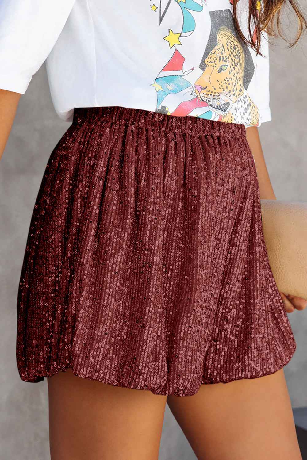 Sequin Elastic Waist Shorts - Damned Threads