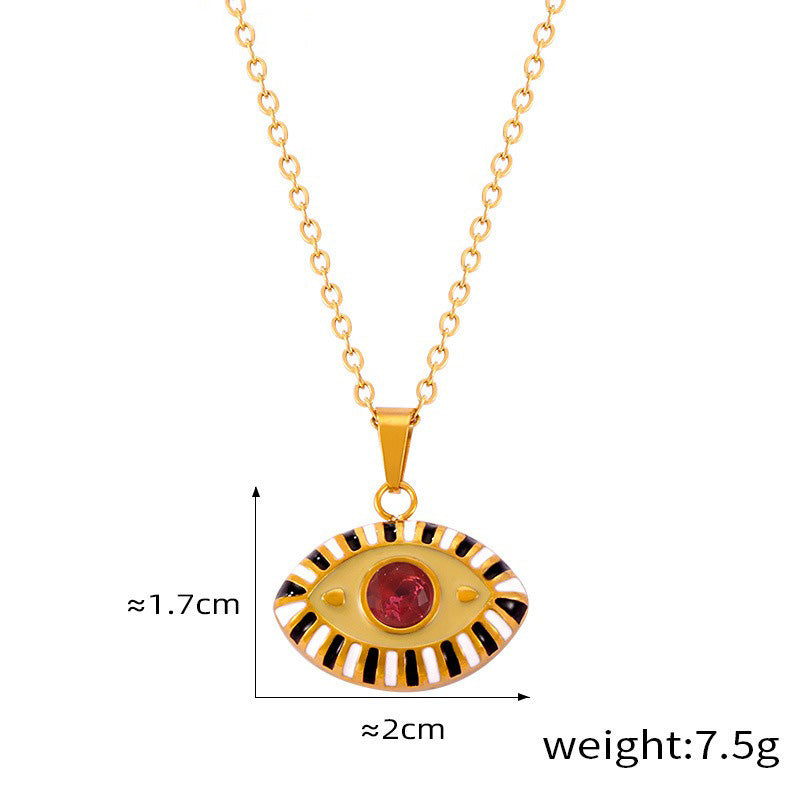 18K Gold Devil Eye Diamond Necklace - Damned Threads