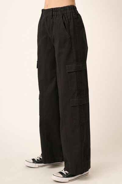 Mittoshop Low Rise Elastic Cover Waistband Cargo Pants - Damned Threads