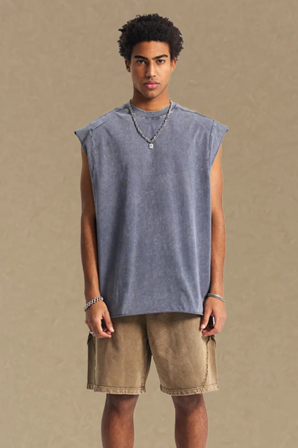 Washed  Wide Shoulder Tank - Damned Threads