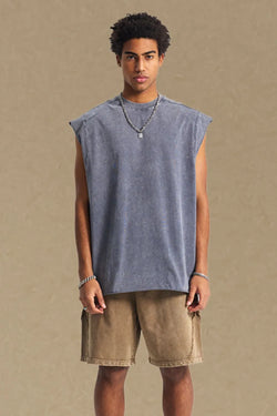 Washed  Wide Shoulder Tank - Damned Threads