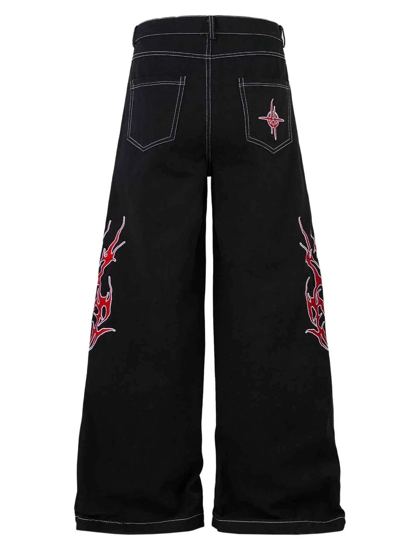 Men's Lightning Pattern Wide leg Jeans