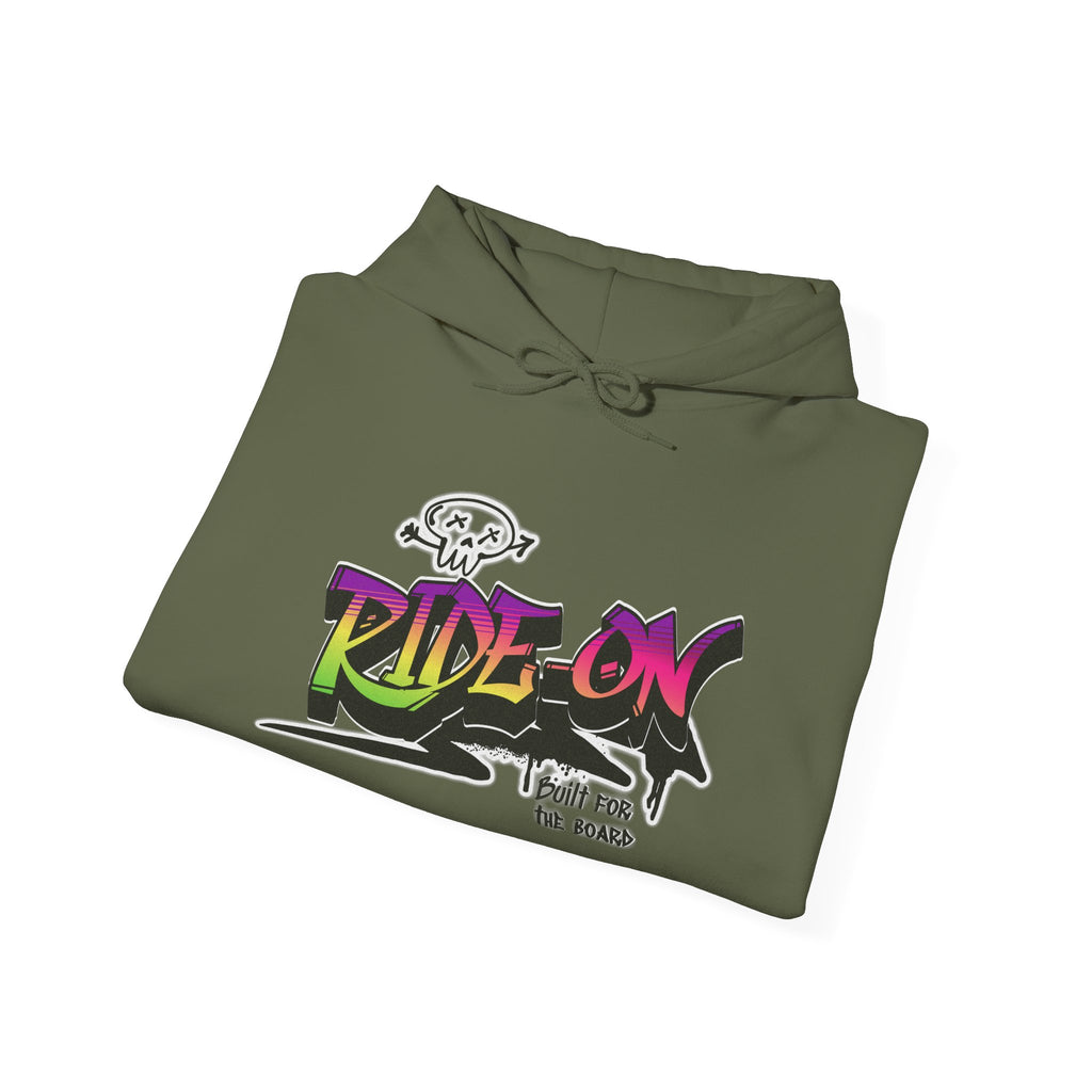 Ride-On - Unisex Heavy Blend™ Hooded Sweatshirt (Front) - Damned Threads