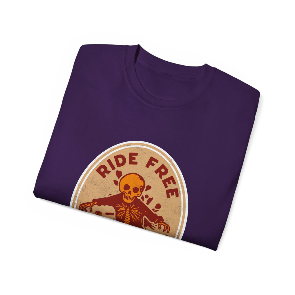 Ride Free - Unisex Cotton Tee (Front) - Damned Threads