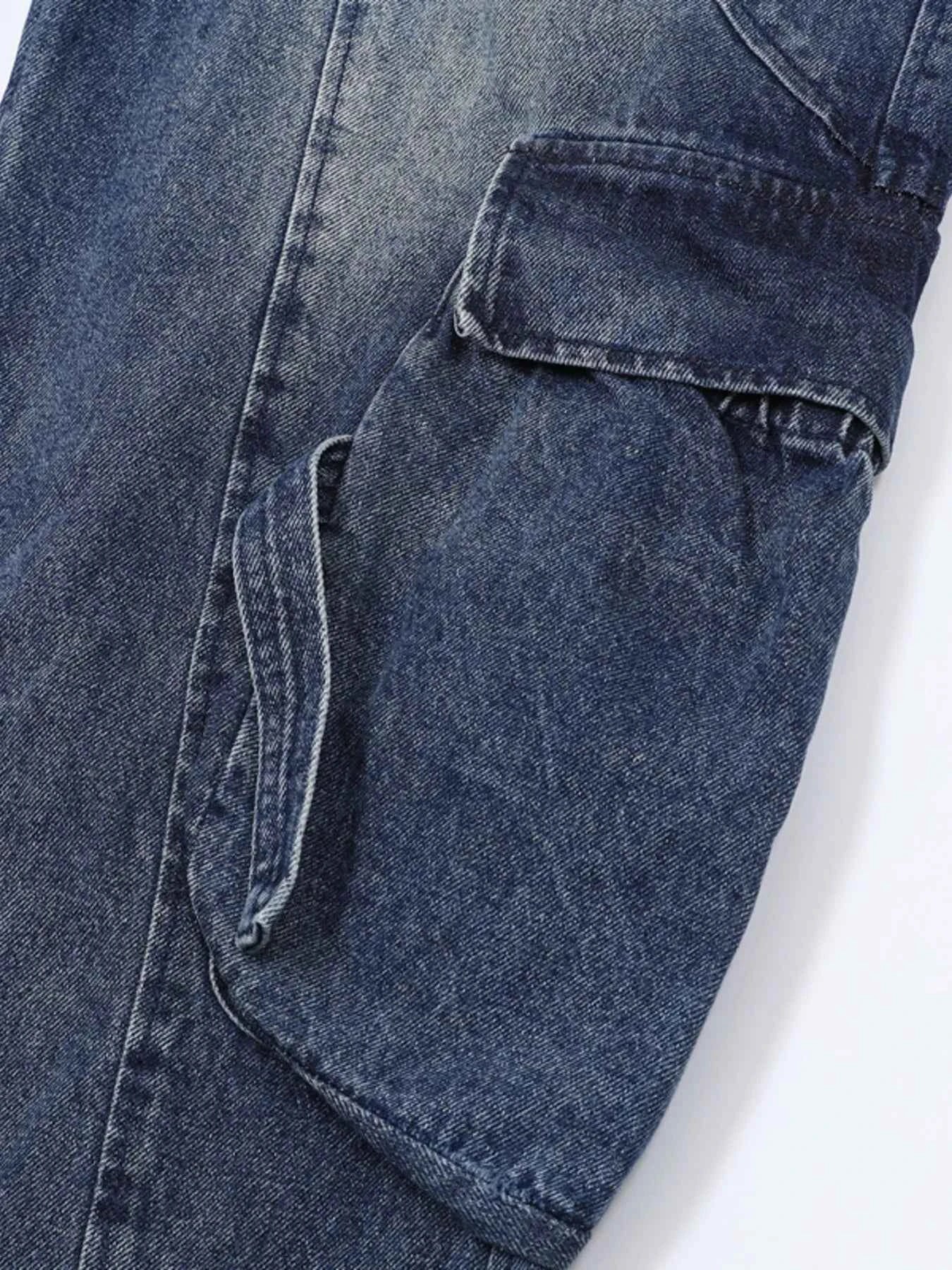 Men's Full Size Wide Leg Cargo Jeans Plus Size