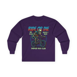 Ride Or Die - Unisex Cotton Long Sleeve Tee (Front) - Damned Threads