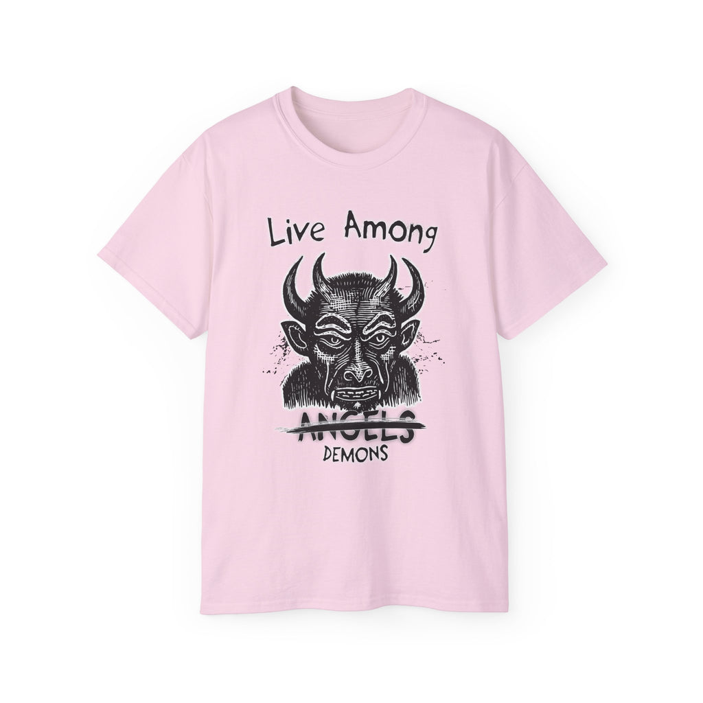 Live Among Demons - Unisex Cotton Tee (Front) - Damned Threads