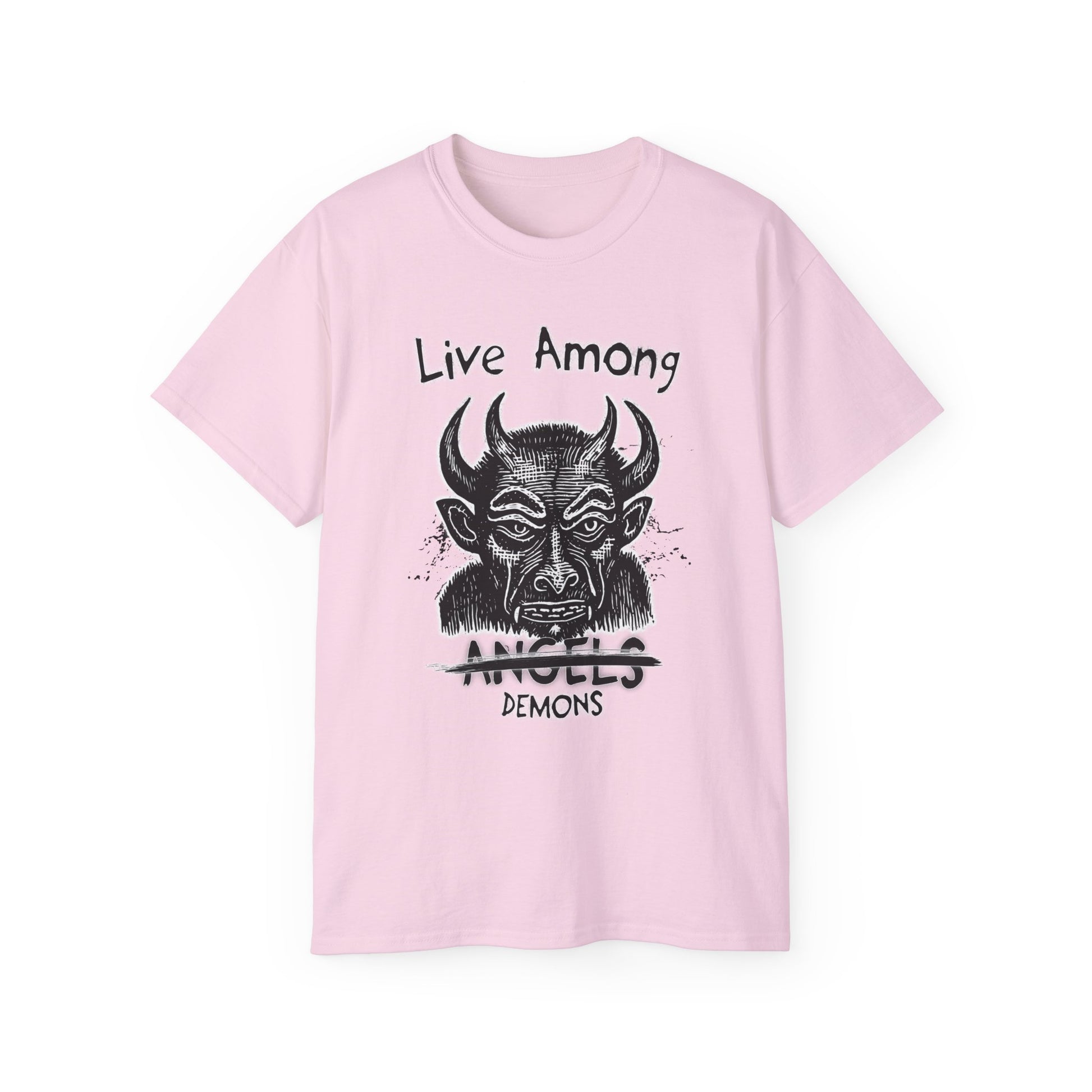 Live Among Demons - Unisex Cotton Tee (Front) - Damned Threads