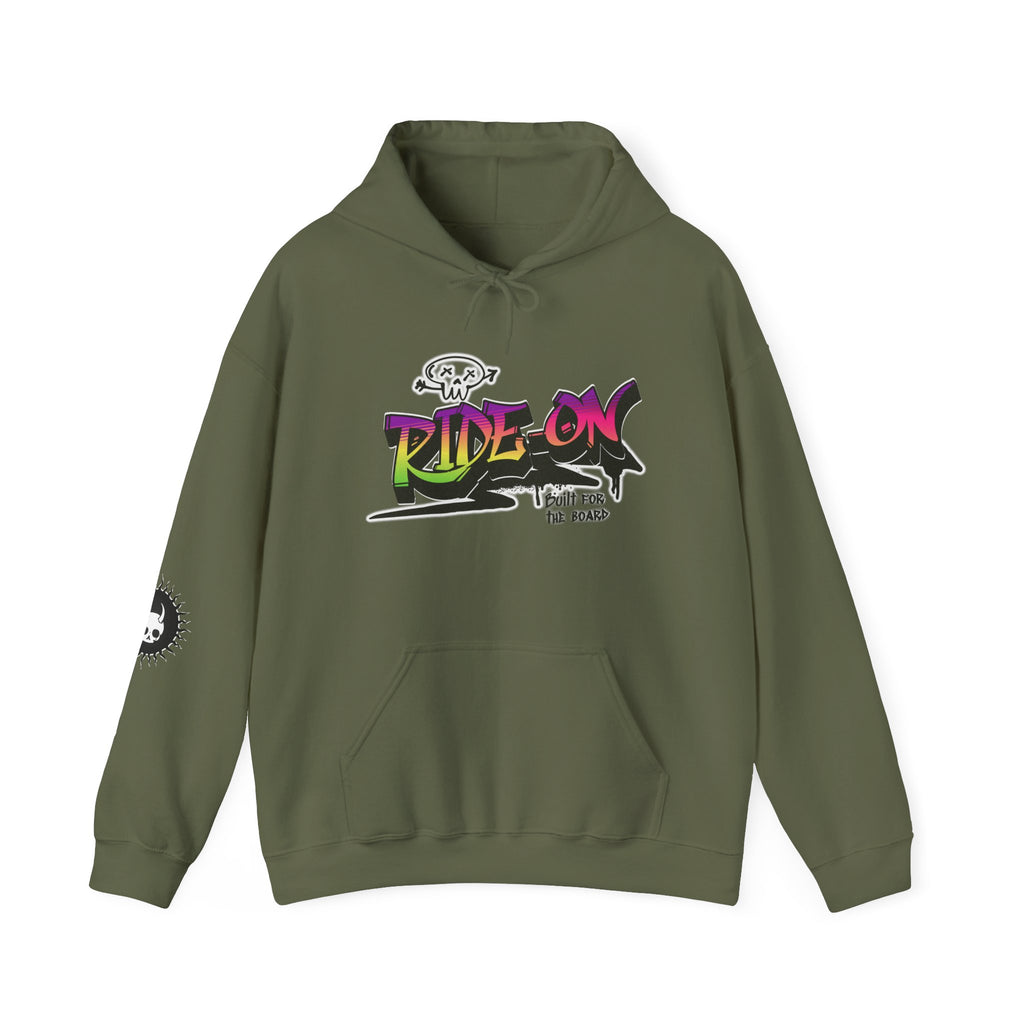 Ride-On - Unisex Heavy Blend™ Hooded Sweatshirt (Front) - Damned Threads
