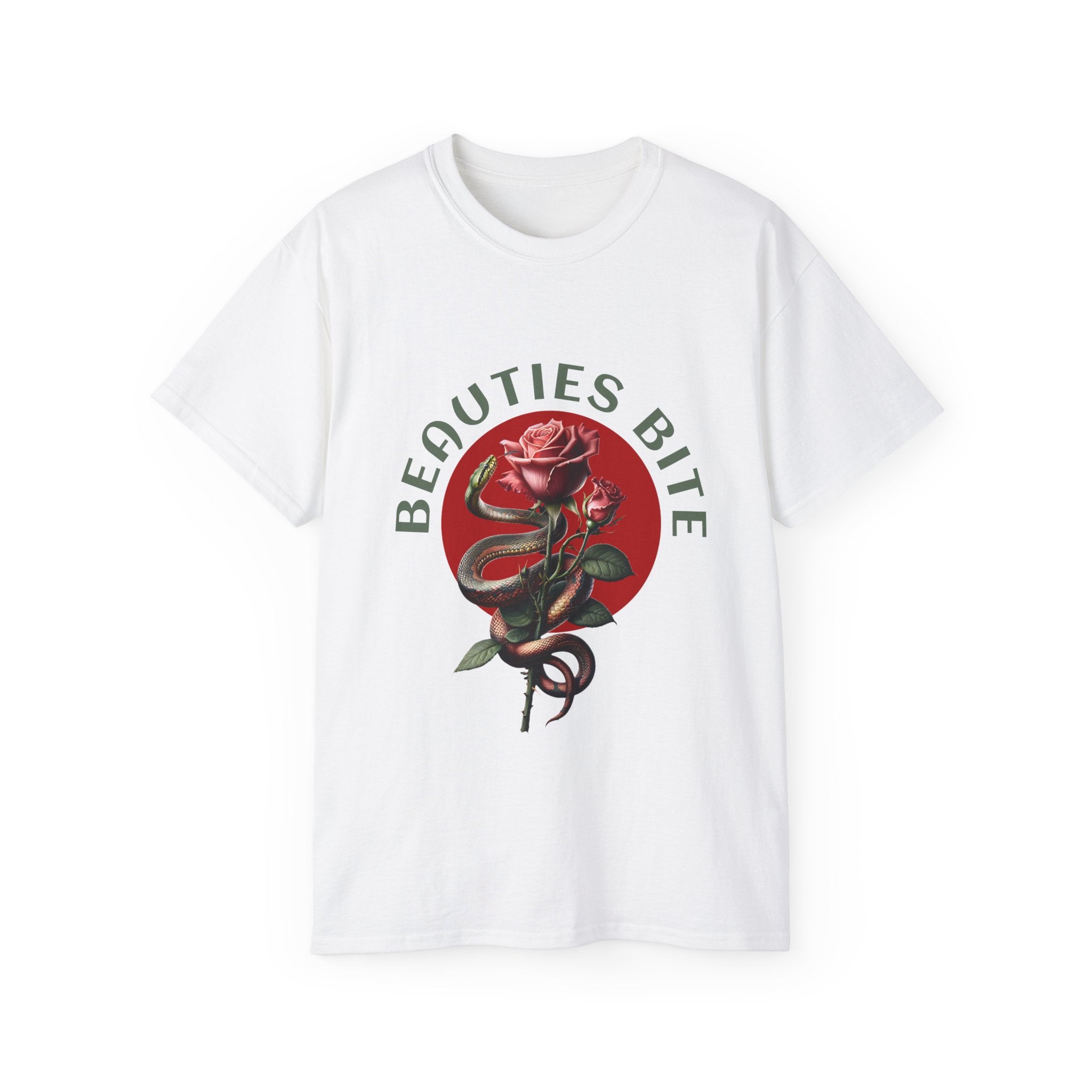 Beauties Bite - Unisex Cotton Tee (Front) - Damned Threads