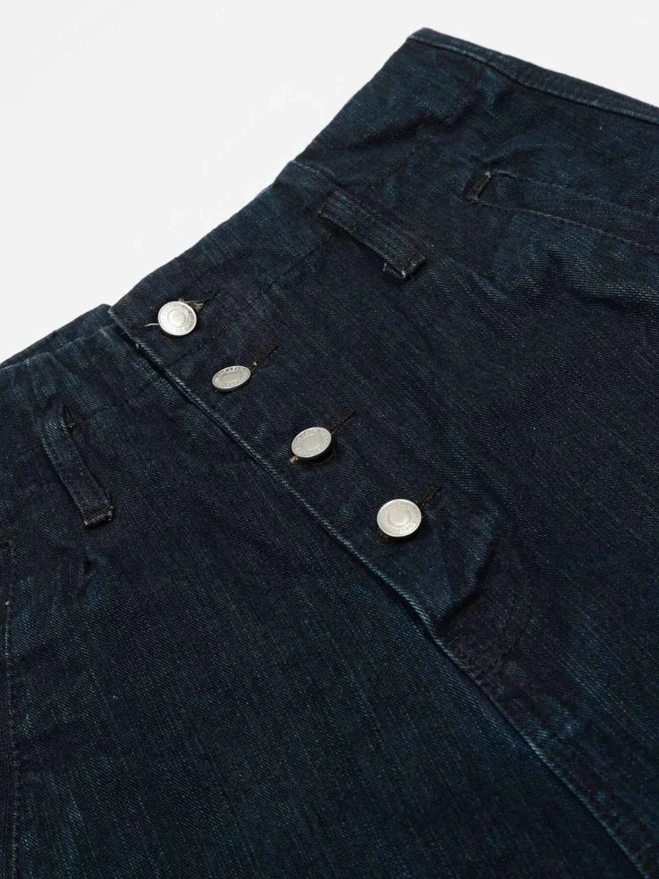 Men's Washed Button Fly Curved Jeans