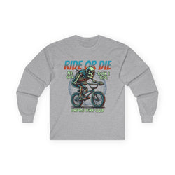 Ride Or Die - Unisex Cotton Long Sleeve Tee (Front) - Damned Threads