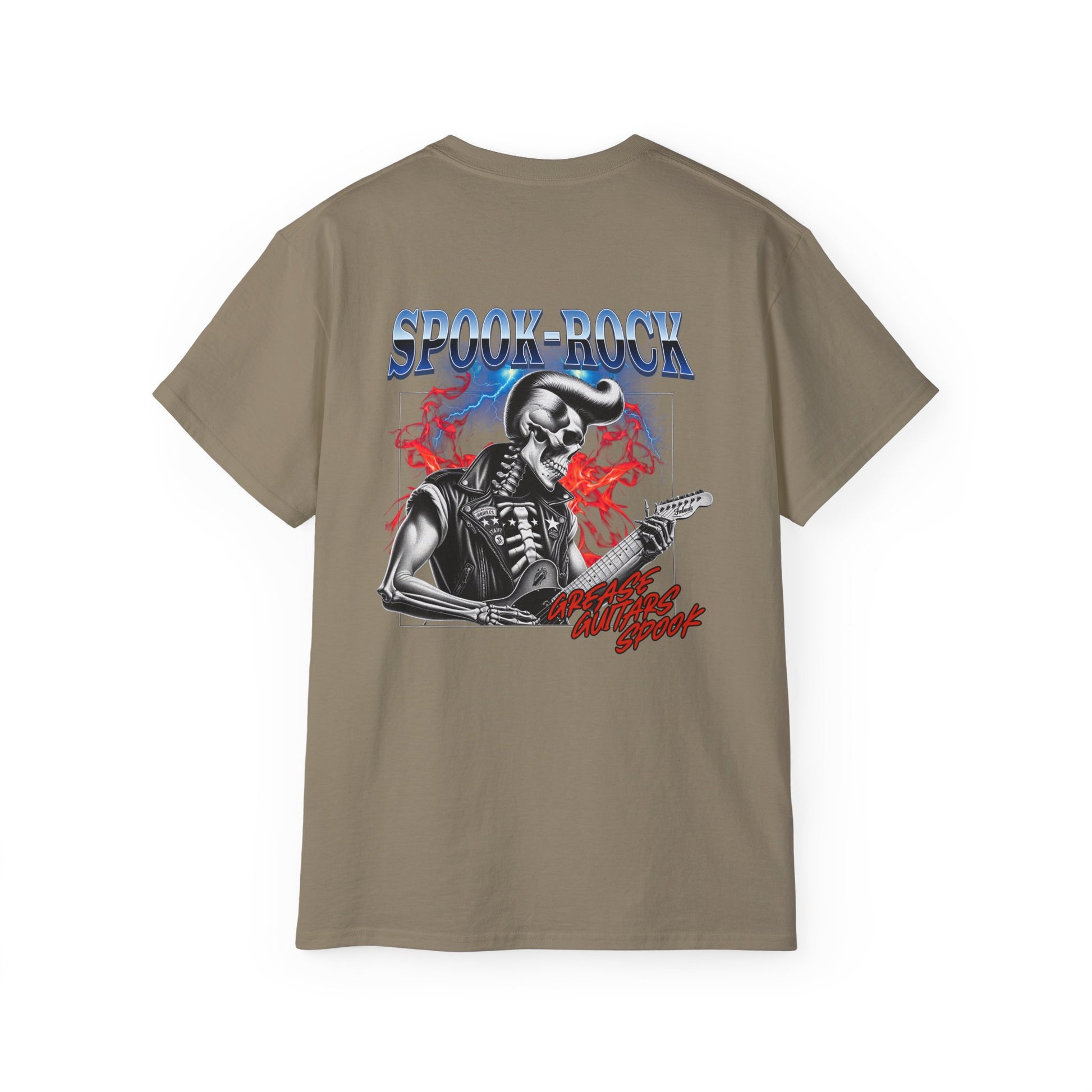 Spook-Rock - Unisex Cotton Tee (Back) - Damned Threads