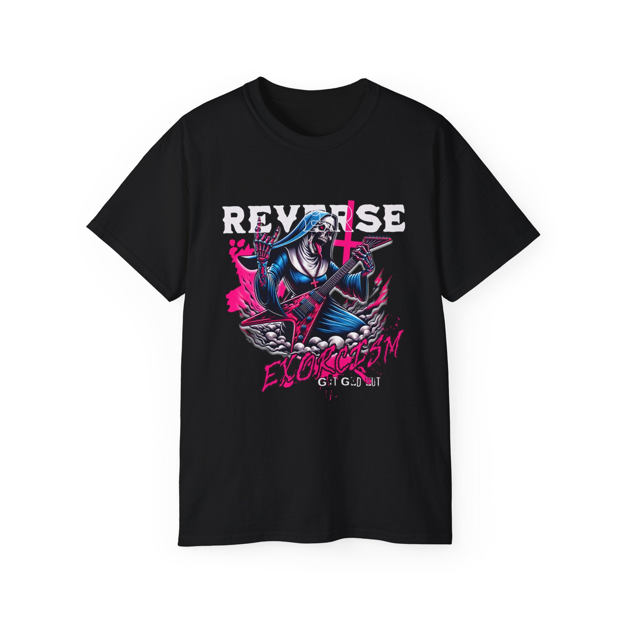 Reverse Exorcism - Unisex Cotton Tee (Front) - Damned Threads