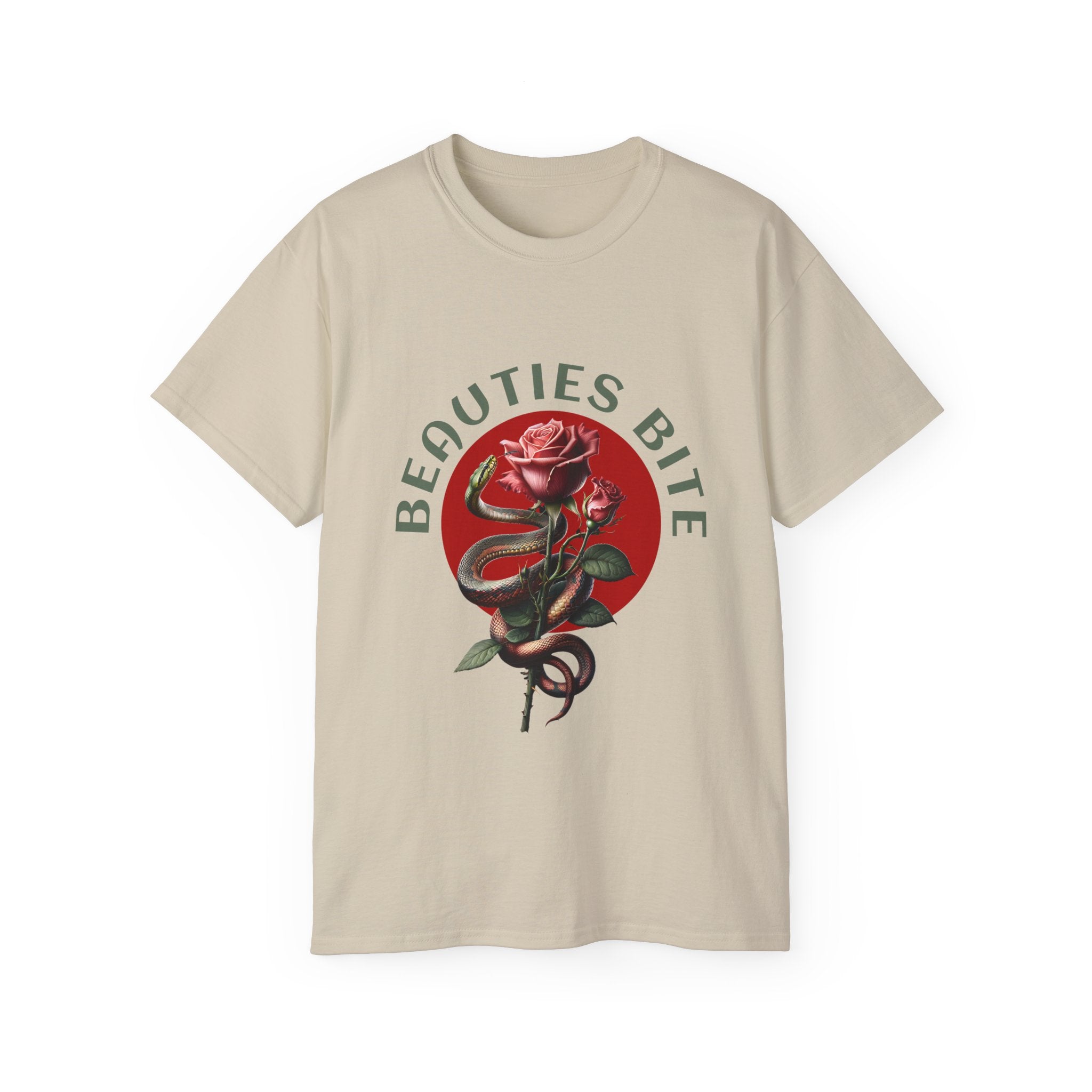 Beauties Bite - Unisex Cotton Tee (Front) - Damned Threads