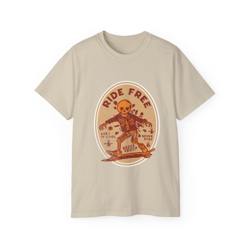 Ride Free - Unisex Cotton Tee (Front) - Damned Threads