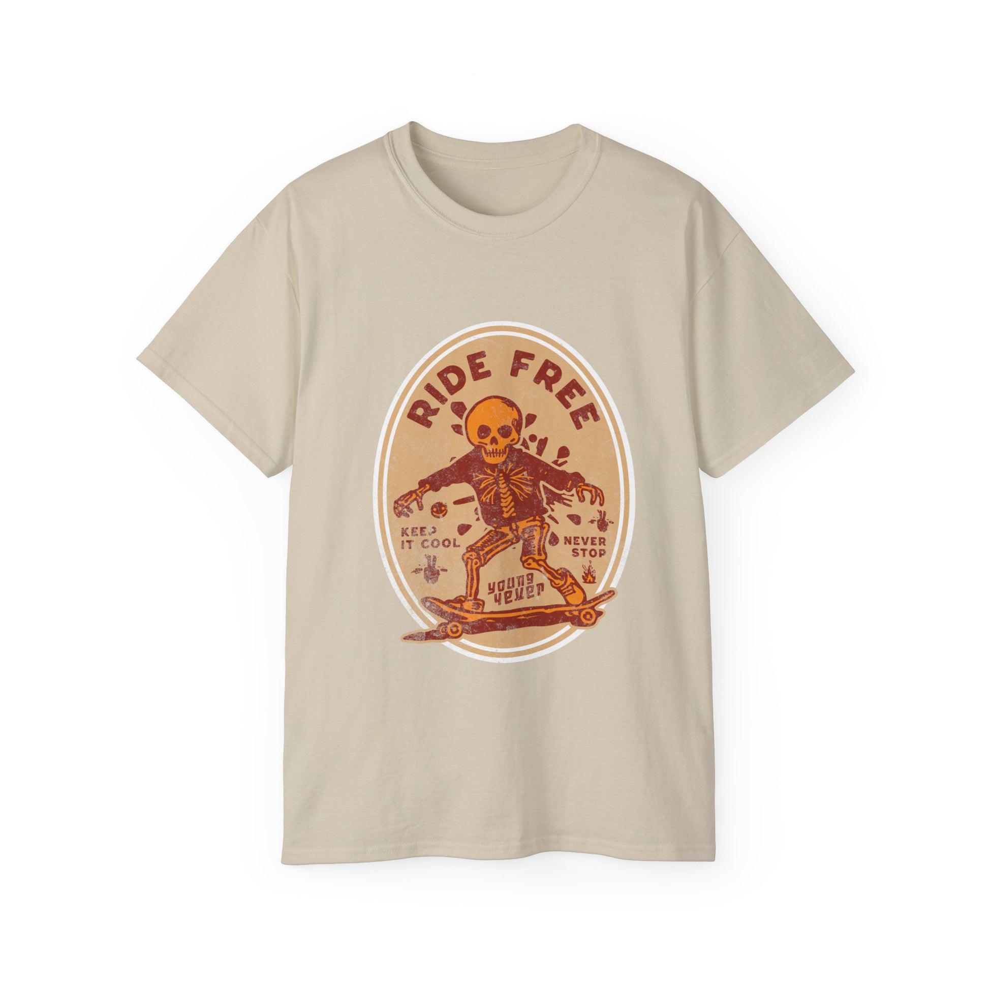 Ride Free - Unisex Cotton Tee (Front) - Damned Threads
