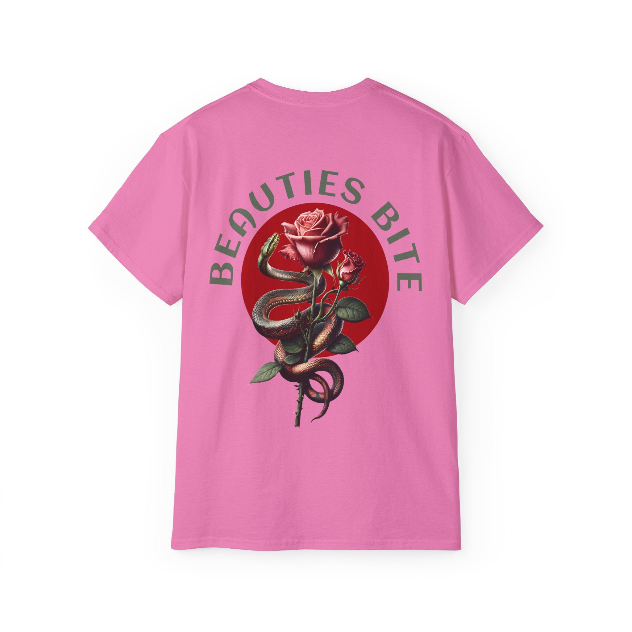 Beauties Bite - Unisex Cotton Tee (Back) - Damned Threads