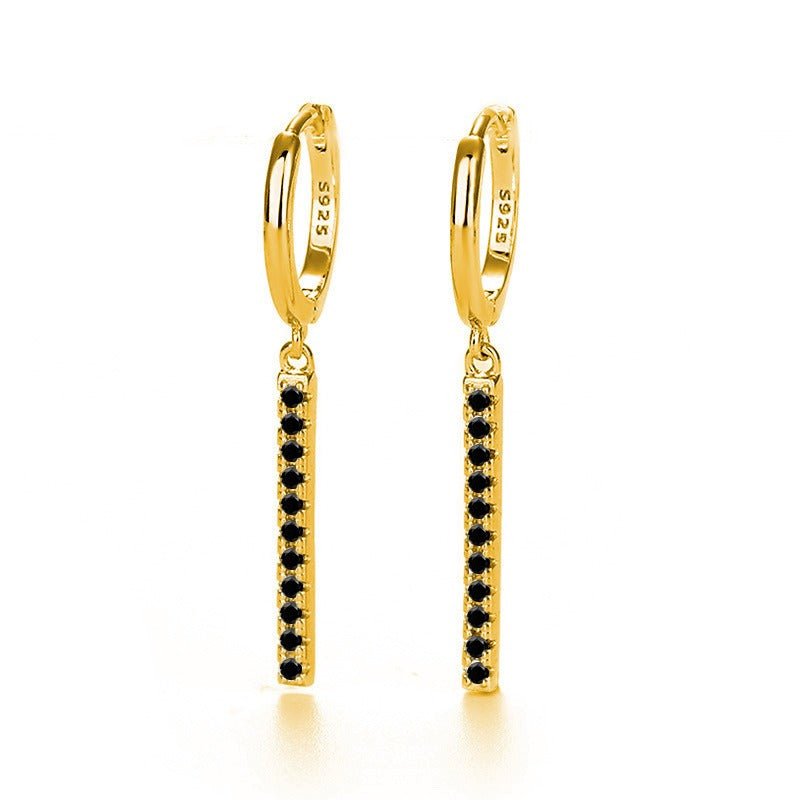 18K Gold Tassel Earrings With Rhinestone Design - Damned Threads
