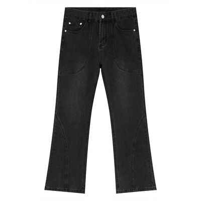 Straight-Leg Jeans with Stitch Detail - Damned Threads