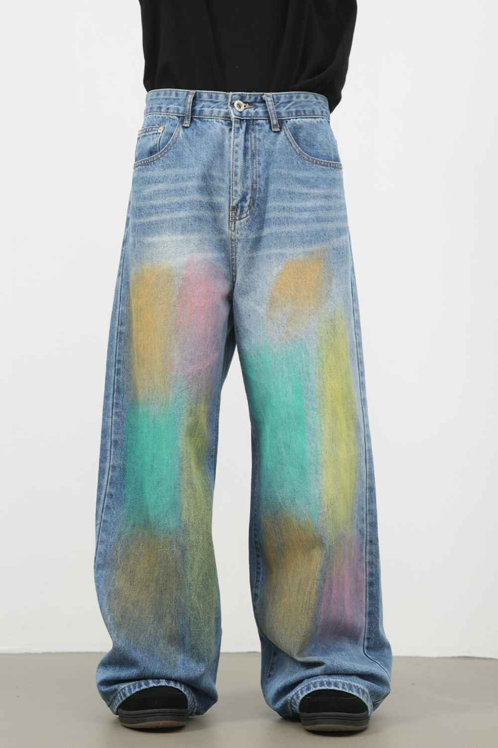 Men's Contrast Wide Leg Jeans - Damned Threads