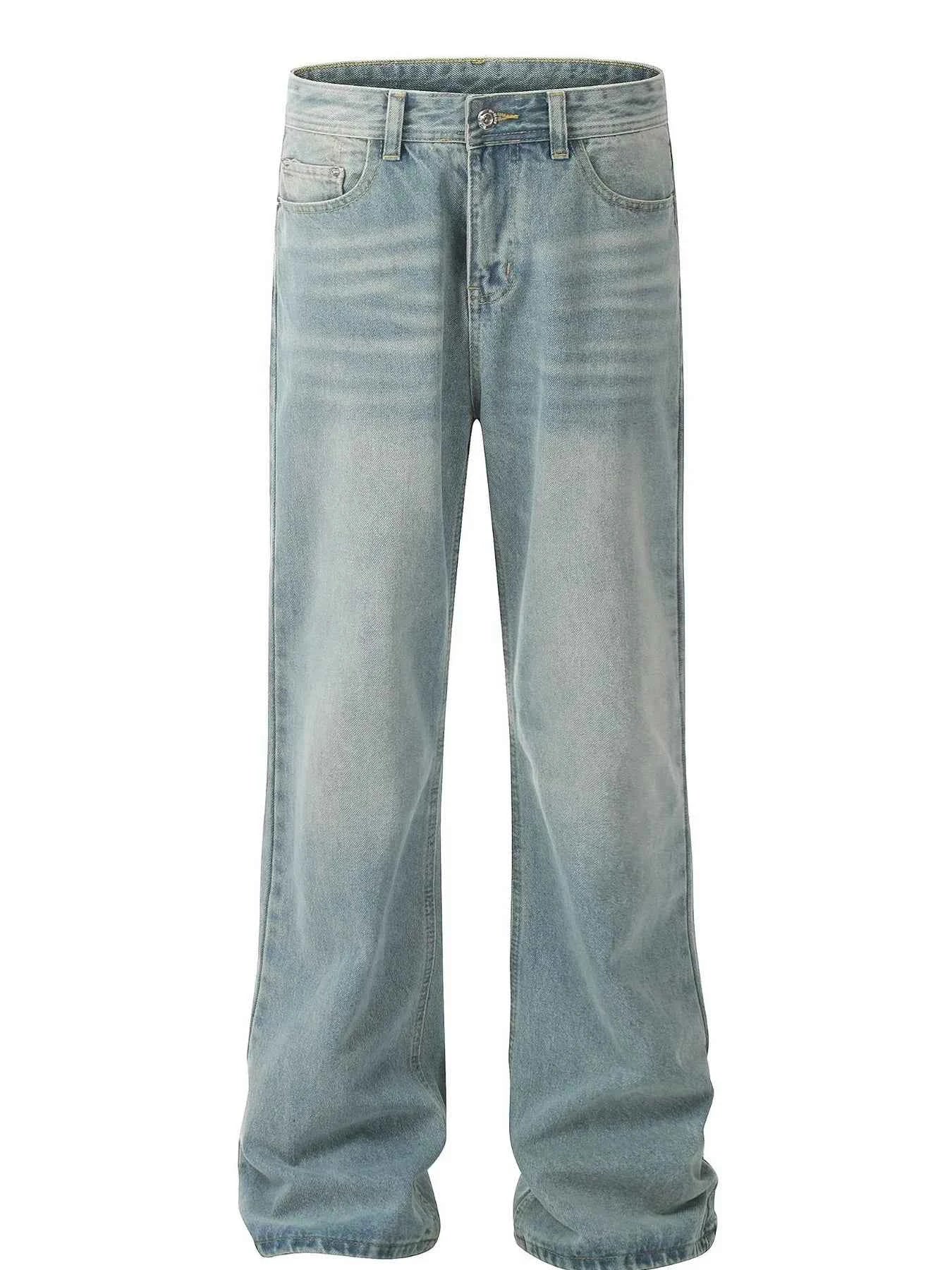 Men's Washed Wide Leg Jeans