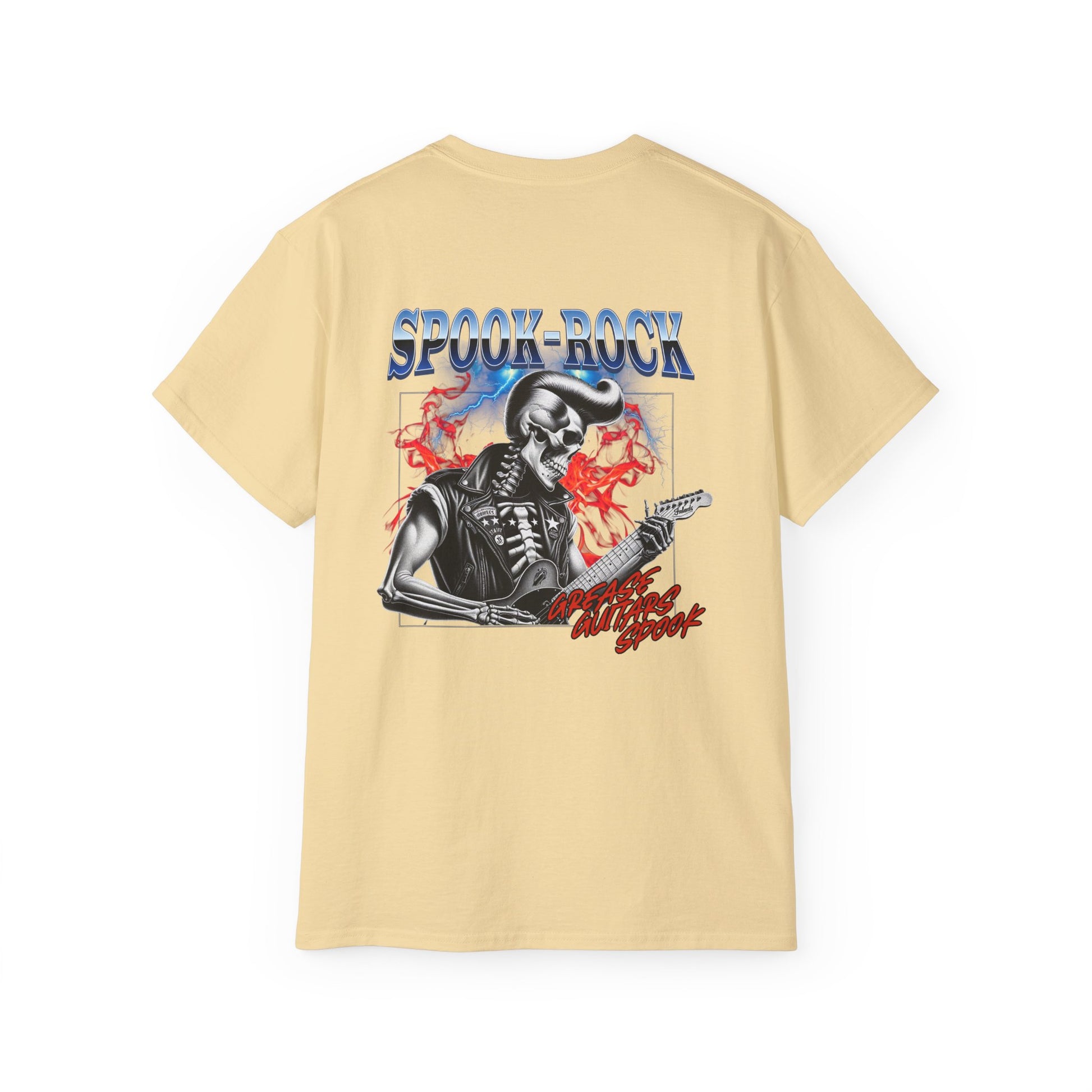 Spook-Rock - Unisex Cotton Tee (Back) - Damned Threads