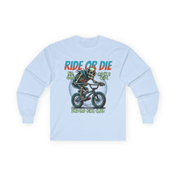 Ride Or Die - Unisex Cotton Long Sleeve Tee (Front) - Damned Threads