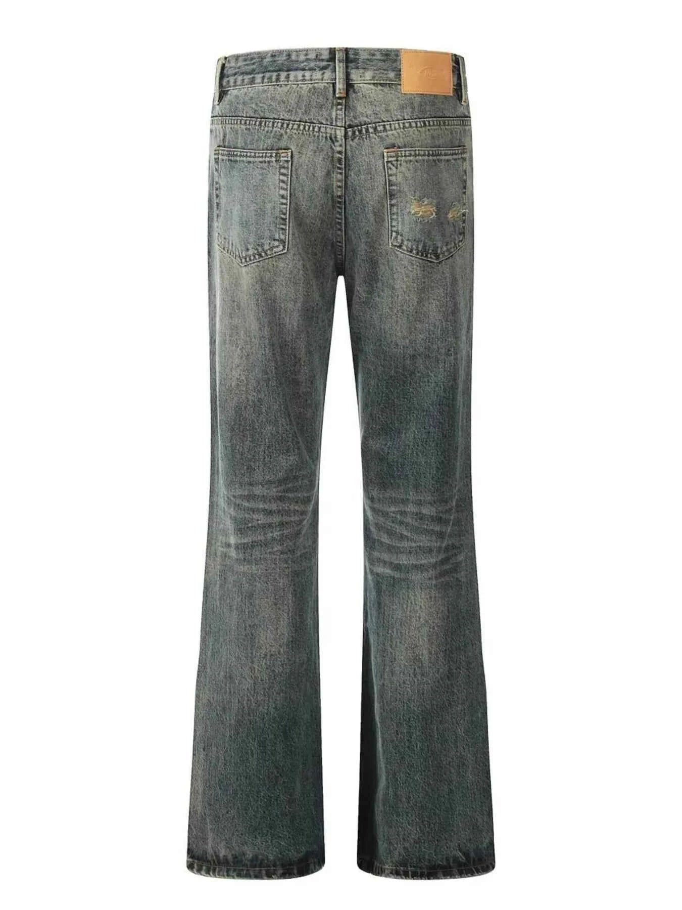 Men's Vintage Distressed Flare Jeans