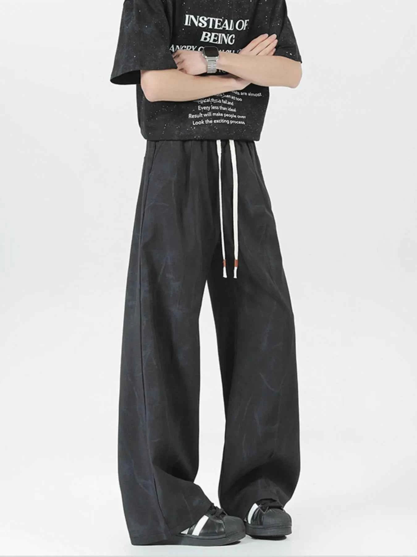 Men's Wide Leg Drawstring Pants