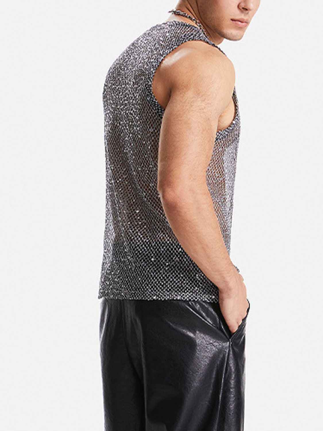 Men's Sequin Round Neck Tank - Damned Threads