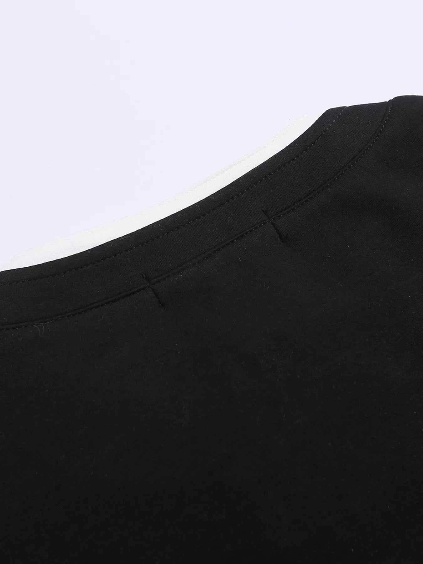 Men's Contrast Half Zip Short Sleeve T-Shirt