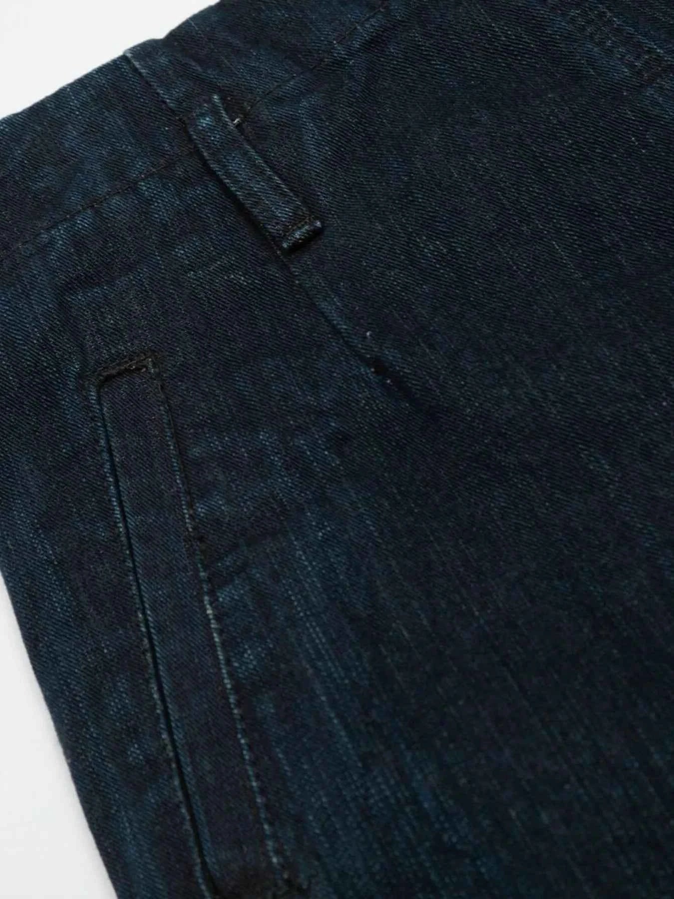 Men's Washed Button Fly Curved Jeans