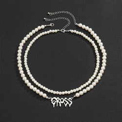 Gross Double Layer Pearl Necklace - Damned Threads