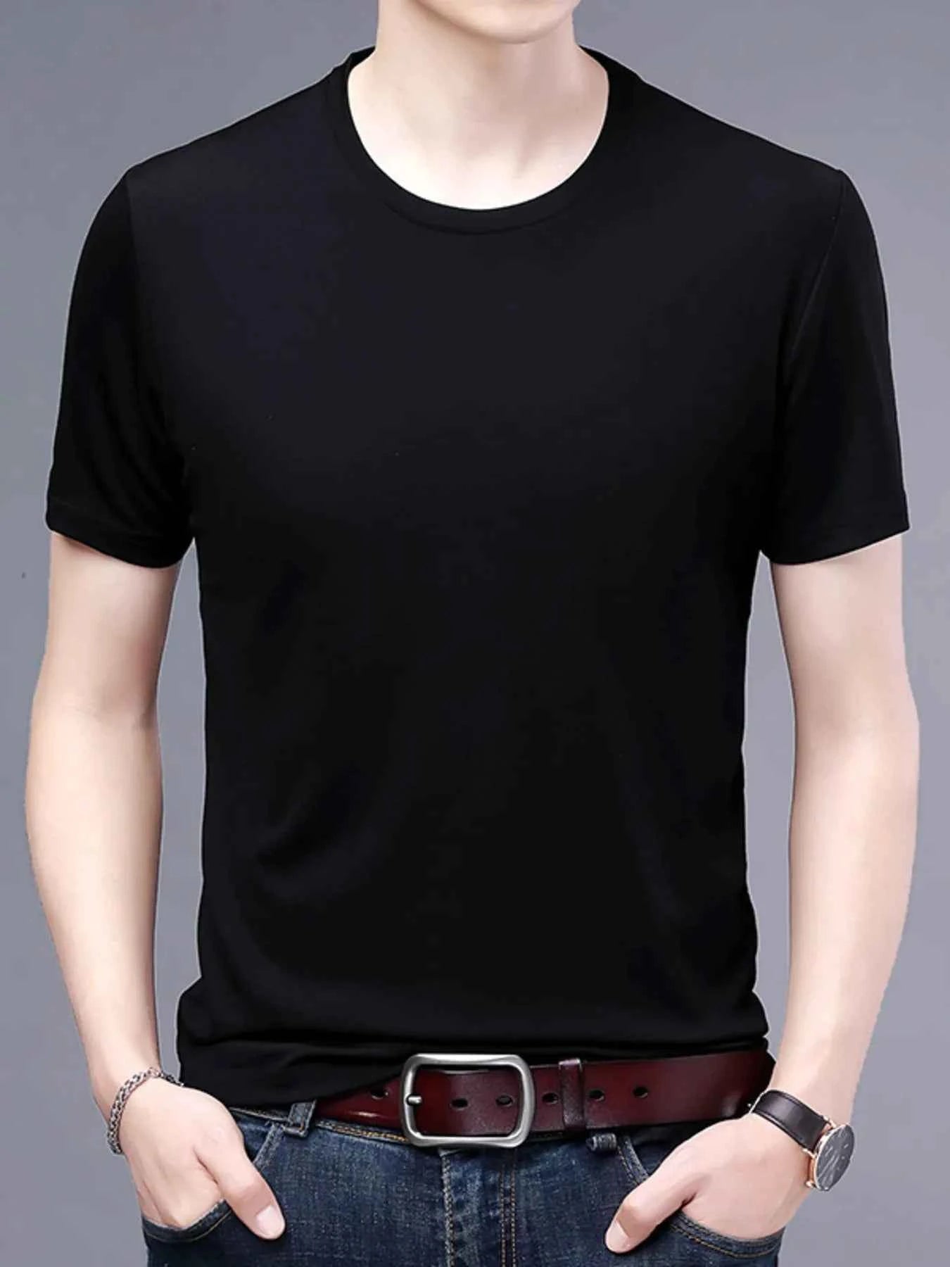 Men's Plus Size Classic Crew Neck Basic T-Shirt