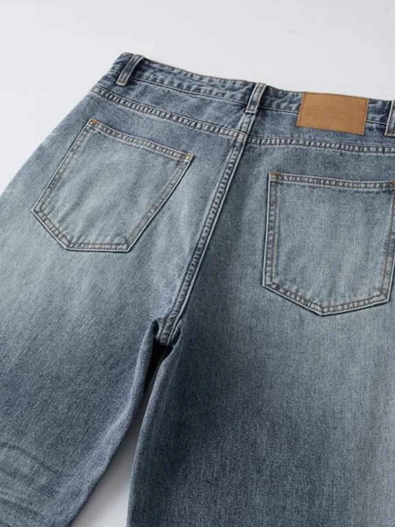 Men's Wash Wide Leg High-Rise Jeans