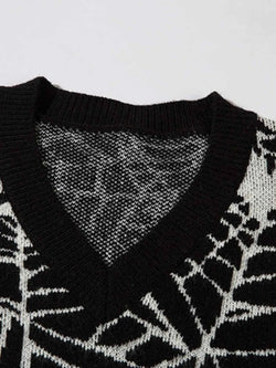 Men's Spider Web V-Neck Sweater Vest