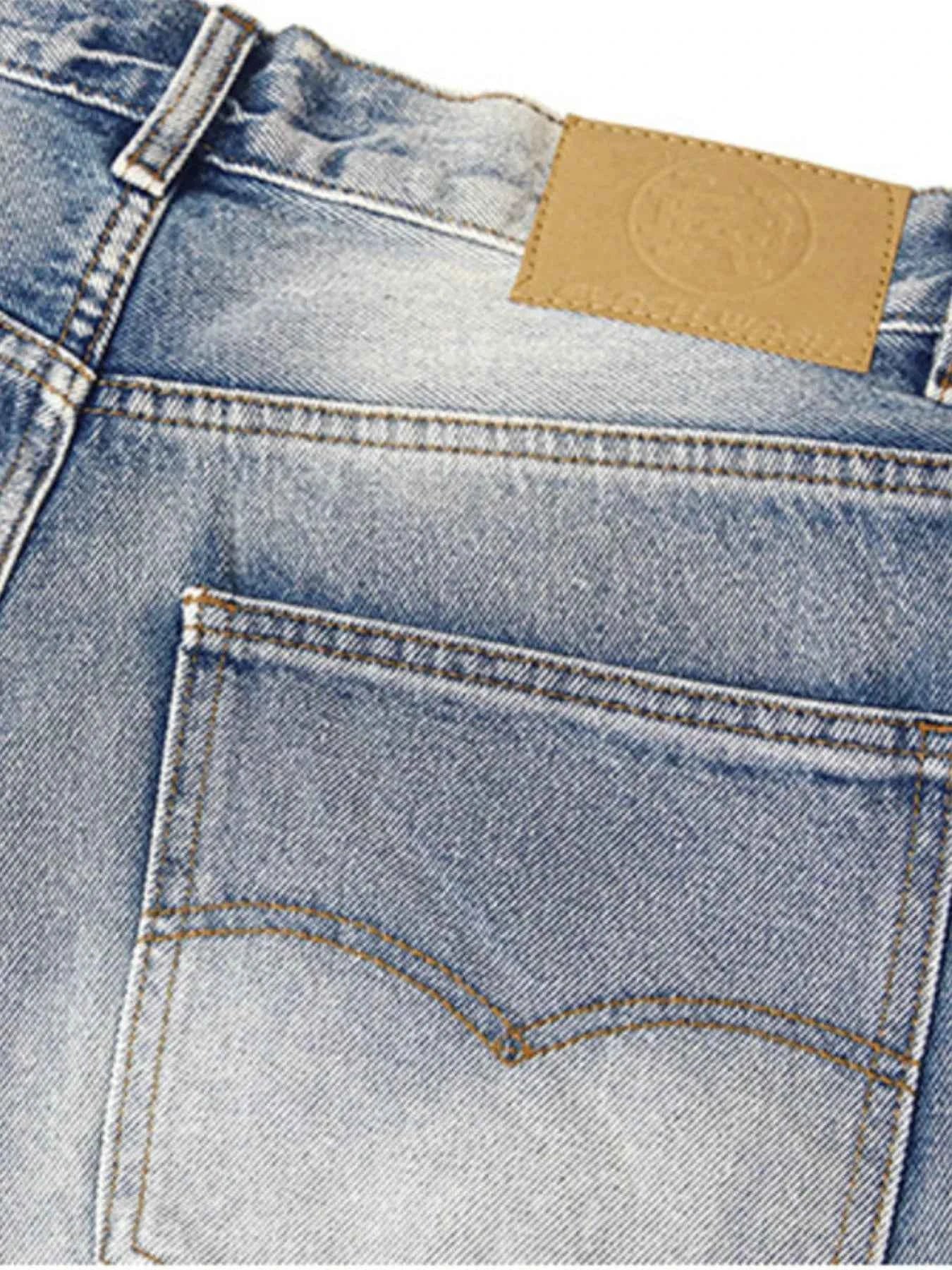 Men's Washed Wide Leg Relaxed Fit Jeans