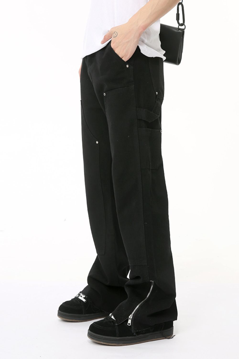 Men's Raw Hem Bootcut Jeans with Zip-Up Sides - Damned Threads