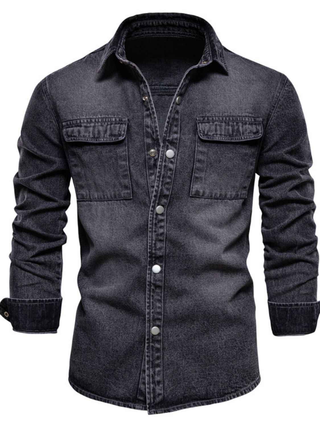 Men's Button Down Chest Pocket Denim Jacket - Damned Threads