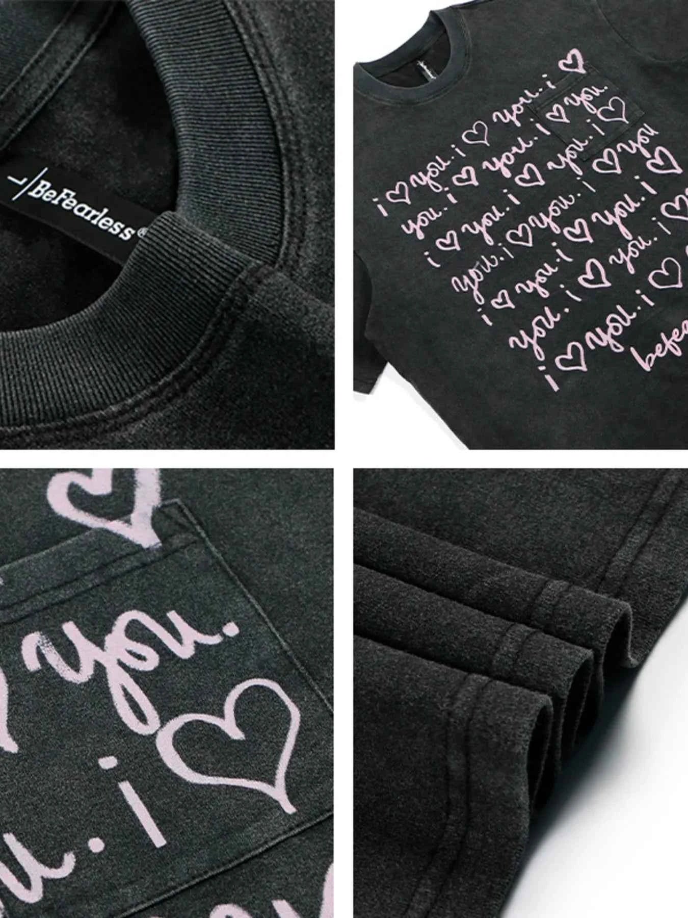 Men's Letter Round Neck Short Sleeve T-Shirt