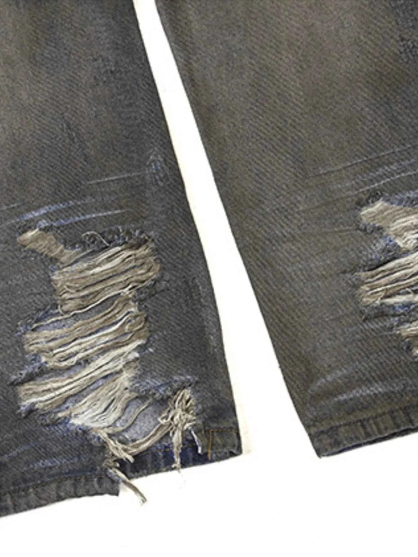Men's Vintage Distressed Wide Leg Jeans