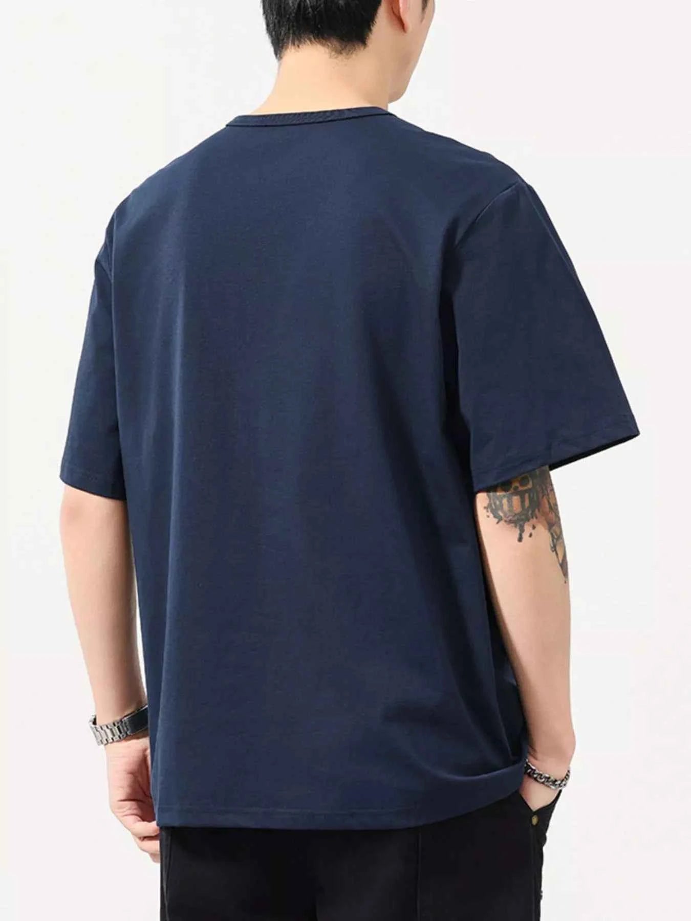 Men's Plus Size Button Detail Short Sleeve T-Shirt